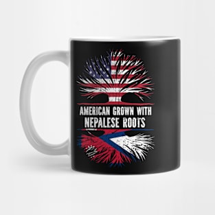 American Grown with Nepalese Roots USA Flag Mug